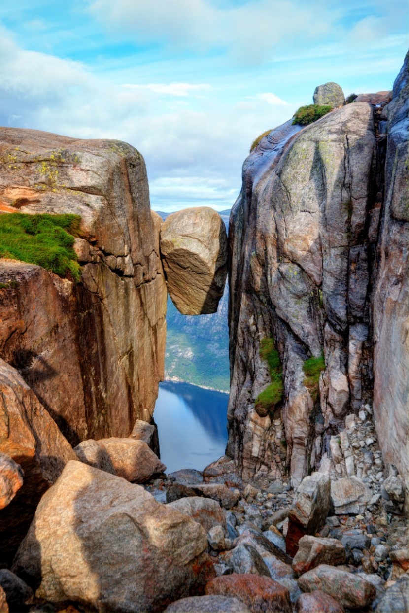 Norwegen Der Eingeklemmte Kjeragbolten